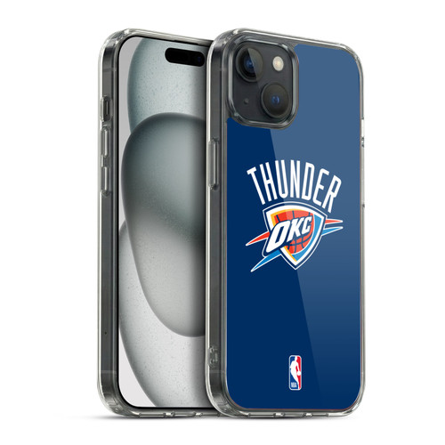 NBA Oklahoma City Thunder Logo Navy Blue Soft Gel Case for Apple iPhone 15 Plus & MagSafe