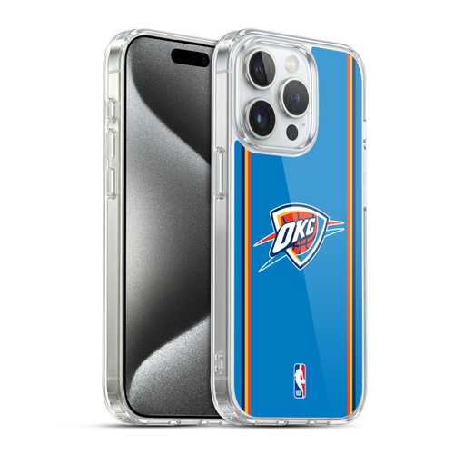 NBA Oklahoma City Thunder Logo Blue Design Soft Gel Case for Apple iPhone 15 Pro & MagSafe