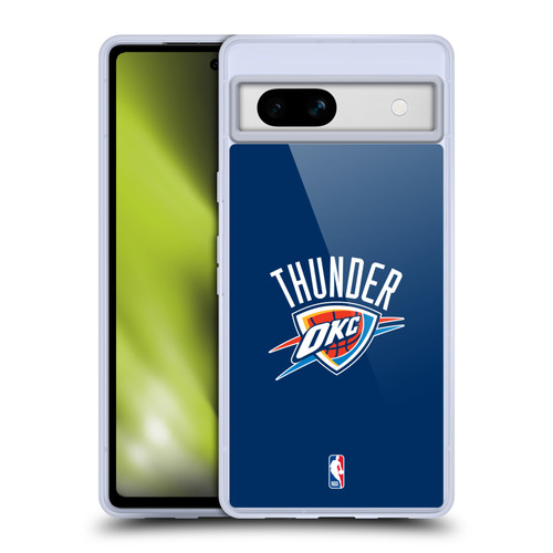 NBA Oklahoma City Thunder Logo Navy Blue Soft Gel Case for Google Pixel 7a