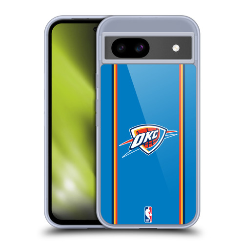 NBA Oklahoma City Thunder Logo Blue Design Soft Gel Case for Google Pixel 8a