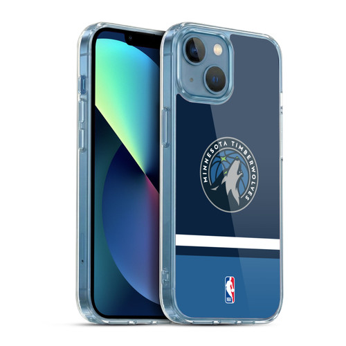 NBA Minnesota Timberwolves Logo Navy Design Soft Gel Case for Apple iPhone 13 Mini & MagSafe