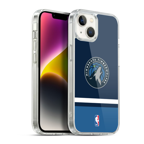 NBA Minnesota Timberwolves Logo Navy Design Soft Gel Case for Apple iPhone 14 Plus & MagSafe