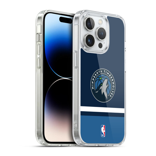 NBA Minnesota Timberwolves Logo Navy Design Soft Gel Case for Apple iPhone 14 Pro & MagSafe