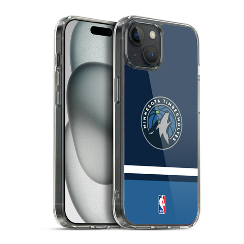 NBA Minnesota Timberwolves Logo Navy Design Soft Gel Case for Apple iPhone 15 Plus & MagSafe