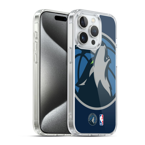 NBA Minnesota Timberwolves Logo Oversized Soft Gel Case for Apple iPhone 15 Pro & MagSafe