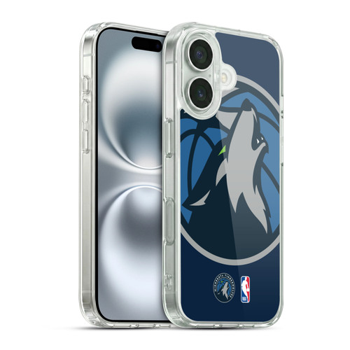 NBA Minnesota Timberwolves Logo Oversized Soft Gel Case for Apple iPhone 16 & MagSafe