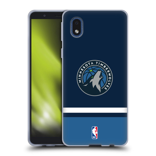 NBA Minnesota Timberwolves Logo Navy Design Soft Gel Case for Samsung Galaxy A01 Core (2020)