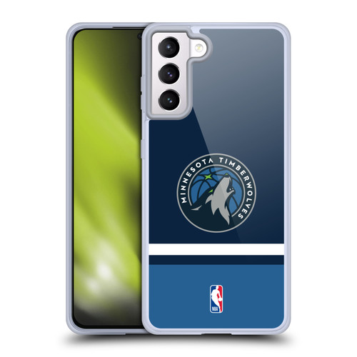 NBA Minnesota Timberwolves Logo Navy Design Soft Gel Case for Samsung Galaxy S21+ 5G & MagSafe