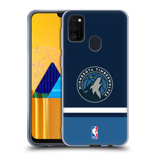 NBA Minnesota Timberwolves Logo Navy Design Soft Gel Case for Samsung Galaxy M30s (2019)/M21 (2020)