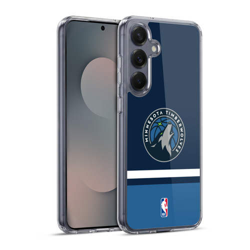 NBA Minnesota Timberwolves Logo Navy Design Soft Gel Case for Samsung Galaxy S25+ & MagSafe