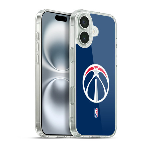 NBA Washington Wizards Logo Navy Blue Soft Gel Case for Apple iPhone 16 Plus & MagSafe