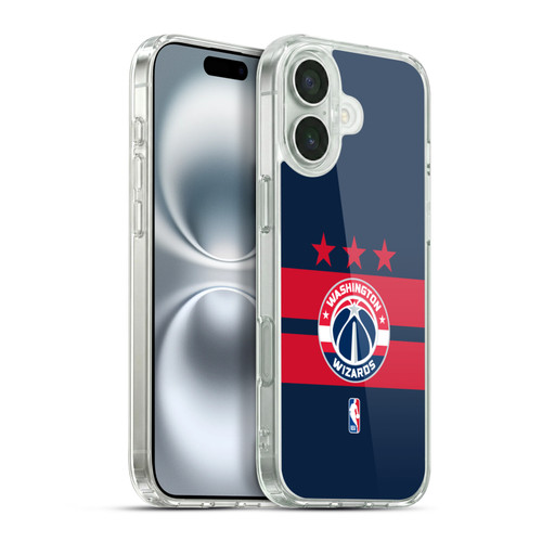 NBA Washington Wizards Logo Navy Blue Design Soft Gel Case for Apple iPhone 16 Plus & MagSafe