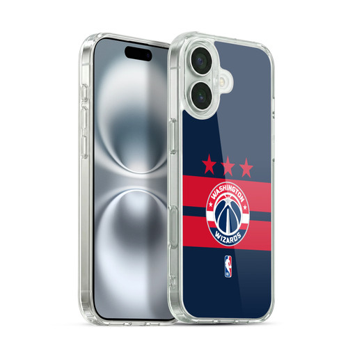 NBA Washington Wizards Logo Navy Blue Design Soft Gel Case for Apple iPhone 16 Plus & MagSafe