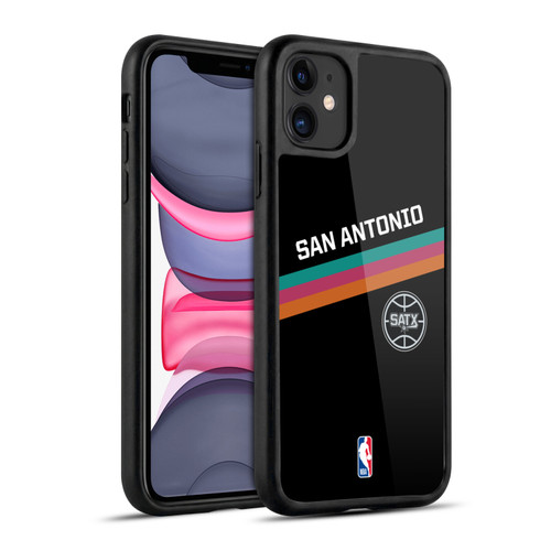 NBA San Antonio Spurs Logo Black Fiesta Design Gel Armour Case For Apple iPhone 11