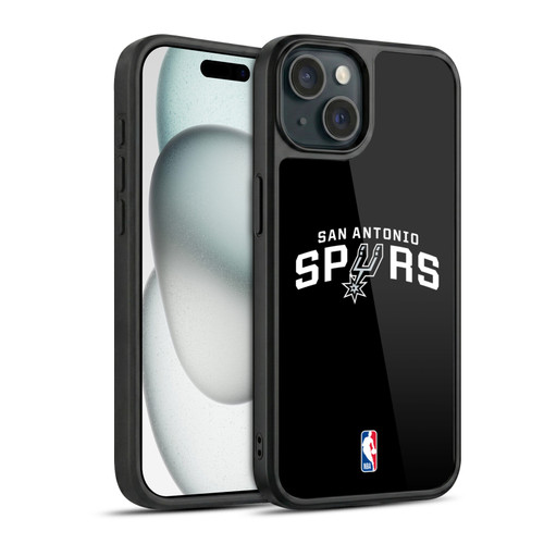 NBA San Antonio Spurs Logo Black Gel Armour Case For Apple iPhone 15