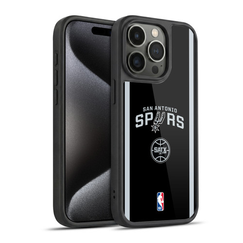NBA San Antonio Spurs Logo Black Design Gel Armour Case For Apple iPhone 15 Pro