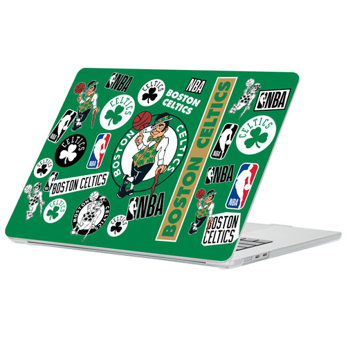 NBA Boston Celtics Sticker Collage Clear Hard Crystal Armour Laptop Case for Apple MacBook Air 13.6" A2681/A3113/A3240/A3449 2022/2024/2025/2026