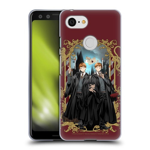 Harry Potter 25th Anniversary Anime Fred and George Weasley Soft Gel Case for Google Pixel 3