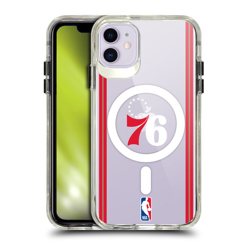 NBA Philadelphia 76ers Logo Retro Design Text SHOCKPROOF BUMPER CASE COMPATIBLE WITH Apple iPhone 11 & MAGSAFE