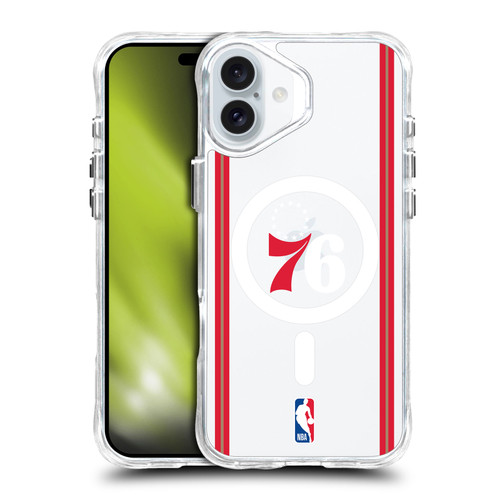 NBA Philadelphia 76ers Logo Retro Design Text SHOCKPROOF BUMPER CASE COMPATIBLE WITH Apple iPhone 16 Plus & MAGSAFE