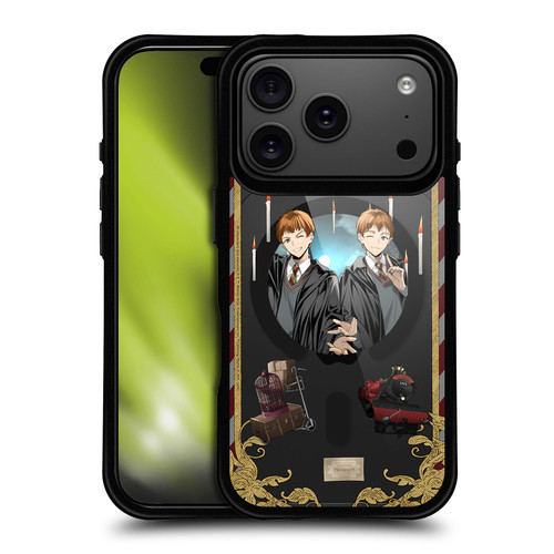 Harry Potter 25th Anniversary Anime Fred and George Weasley BLACK SHOCKPROOF BUMPER CASE COMPATIBLE WITH Apple iPhone 17 Pro & MAGSAFE