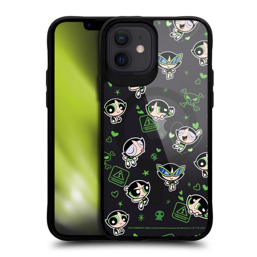 The Powerpuff Girls Character Icons Buttercup Pattern BLACK SHOCKPROOF BUMPER CASE COMPATIBLE WITH Apple iPhone 12 / iPhone 12 Pro & MAGSAFE