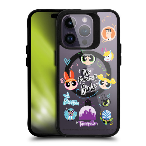 The Powerpuff Girls Character Icons Icons BLACK SHOCKPROOF BUMPER CASE COMPATIBLE WITH Apple iPhone 14 Pro & MAGSAFE