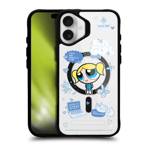 The Powerpuff Girls Character Icons Bubbles BLACK SHOCKPROOF BUMPER CASE COMPATIBLE WITH Apple iPhone 16 Plus & MAGSAFE