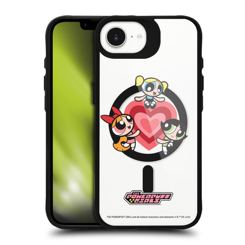 The Powerpuff Girls Character Icons Ending Hearts BLACK SHOCKPROOF BUMPER CASE COMPATIBLE WITH Apple iPhone 16e / Apple iPhone 17e & MAGSAFE