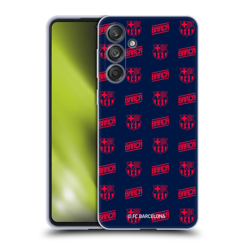 FC Barcelona Graphics Crest Pattern Soft Gel Case for Samsung Galaxy M55 5G