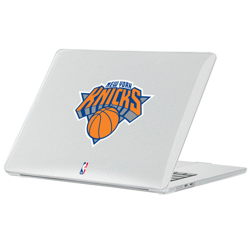 NBA New York Knicks Logo Primary Clear Glitter Hard Crystal Armour Laptop Case for Apple MacBook Air 13.6" A2681/A3113/A3240/A3449 2022/2024/2025/2026