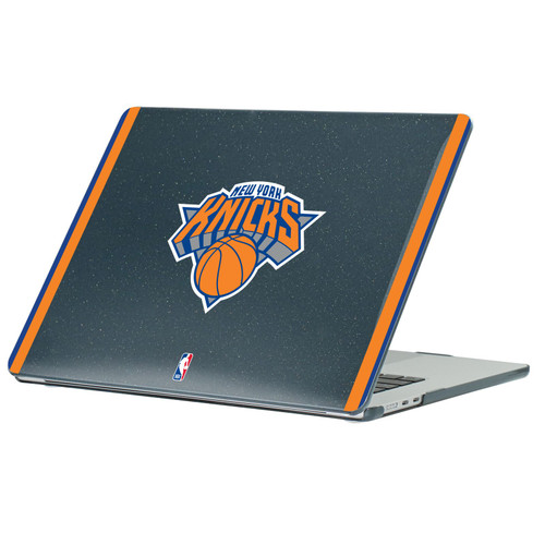 NBA New York Knicks Logo White Design Text Black Glitter Hard Crystal Armour Laptop Case for Apple MacBook Air 13.6" A2681/A3113/A3240/A3449 2022/2024/2025/2026