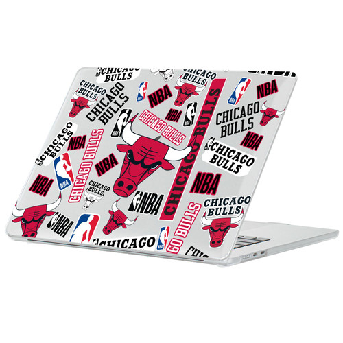 NBA Chicago Bulls Sticker Collage Print Clear Hard Crystal Armour Laptop Case for Apple MacBook Air 13.6" A2681/A3113/A3240 2022/2024/2025