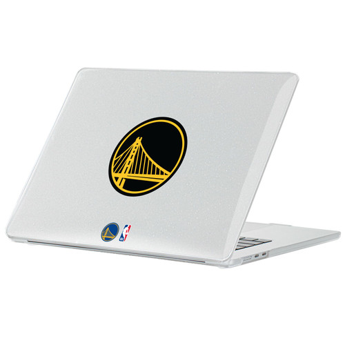 NBA Golden State Warriors Logo Black Design Text Clear Glitter Hard Crystal Armour Laptop Case for Apple MacBook Air 13.6" A2681/A3113/A3240/A3449 2022/2024/2025/2026