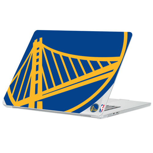 NBA Golden State Warriors Logo Oversized Text Clear Glitter Hard Crystal Armour Laptop Case for Apple MacBook Air 13.6" A2681/A3113/A3240/A3449 2022/2024/2025/2026