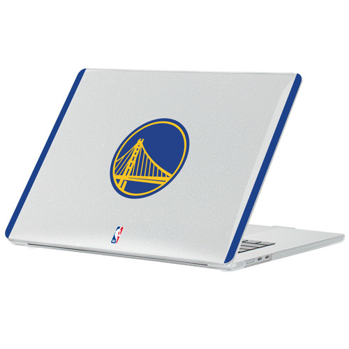 NBA Golden State Warriors Logo White Design Text Clear Glitter Hard Crystal Armour Laptop Case for Apple MacBook Air 13.6" A2681/A3113/A3240/A3449 2022/2024/2025/2026