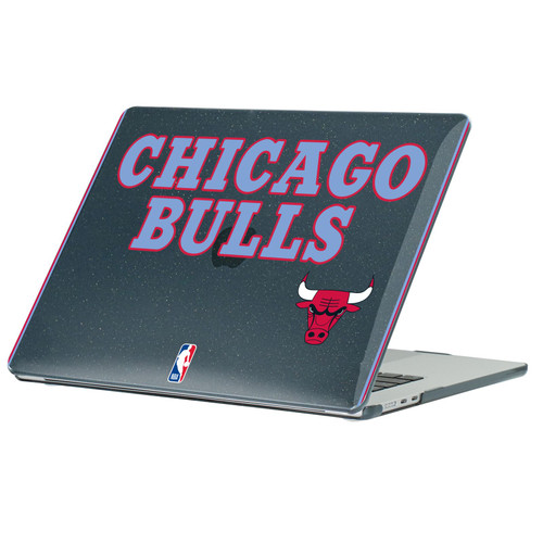 NBA Chicago Bulls Logo Black City Design Text Black Glitter Hard Crystal Armour Laptop Case for Apple MacBook Air 13.6" A2681/A3113/A3240/A3449 2022/2024/2025/2026