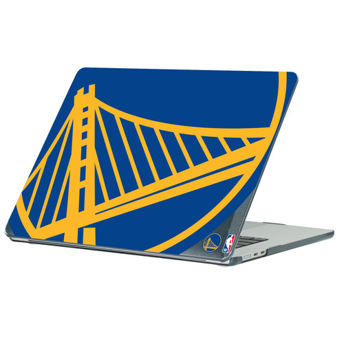 NBA Golden State Warriors Logo Oversized Text Black Glitter Hard Crystal Armour Laptop Case for Apple MacBook Air 13.6" A2681/A3113/A3240/A3449 2022/2024/2025/2026