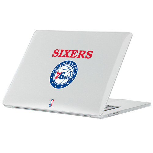 NBA Philadelphia 76ers Logo Black Design Text Clear Hard Crystal Armour Laptop Case for Apple MacBook Air 13.6" A2681/A3113/A3240/A3449 2022/2024/2025/2026