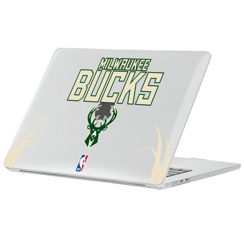NBA Milwaukee Bucks Logo Black Design Text Clear Hard Crystal Armour Laptop Case for Apple MacBook Air 13.6" A2681/A3113/A3240 2022/2024/2025