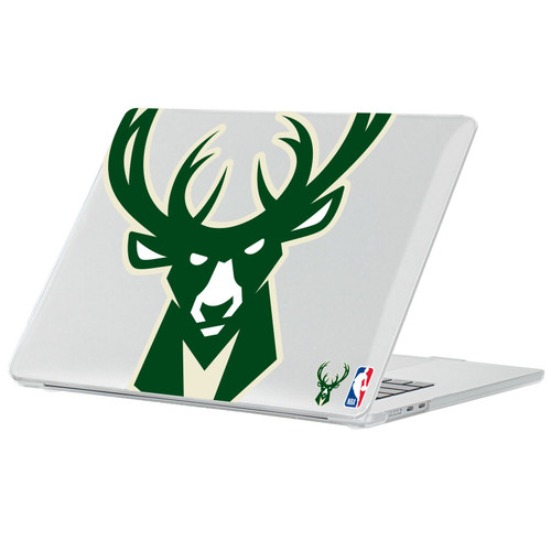 NBA Milwaukee Bucks Logo Oversized Text Clear Hard Crystal Armour Laptop Case for Apple MacBook Air 13.6" A2681/A3113/A3240 2022/2024/2025
