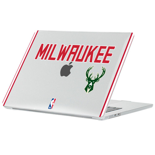 NBA Milwaukee Bucks Logo Retro Design Text Clear Hard Crystal Armour Laptop Case for Apple MacBook Air 13.6" A2681/A3113/A3240/A3449 2022/2024/2025/2026
