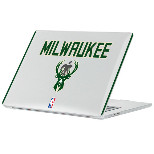 NBA Milwaukee Bucks Logo White Design Text Clear Hard Crystal Armour Laptop Case for Apple MacBook Air 13.6" A2681/A3113/A3240/A3449 2022/2024/2025/2026