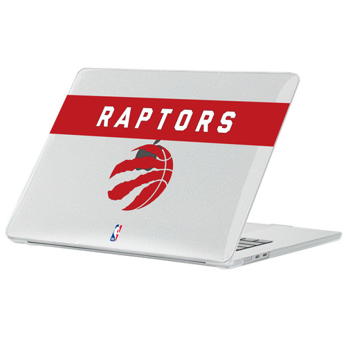 NBA Toronto Raptors Logo White Design Text Clear Glitter Hard Crystal Armour Laptop Case for Apple MacBook Air 13.6" A2681/A3113/A3240/A3449 2022/2024/2025/2026