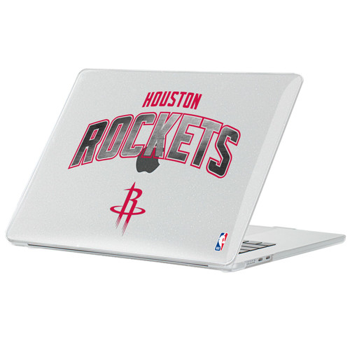 NBA Houston Rockets Logo Arch Smoke Text Clear Glitter Hard Crystal Armour Laptop Case for Apple MacBook Air 13.6" A2681/A3113/A3240 2022/2024/2025