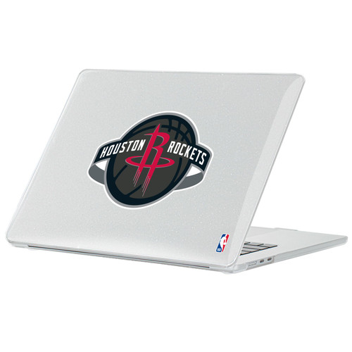 NBA Houston Rockets Logo Primary Clear Glitter Hard Crystal Armour Laptop Case for Apple MacBook Air 13.6" A2681/A3113/A3240/A3449 2022/2024/2025/2026