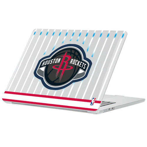 NBA Houston Rockets Logo Retro Design Text Clear Glitter Hard Crystal Armour Laptop Case for Apple MacBook Air 13.6" A2681/A3113/A3240/A3449 2022/2024/2025/2026