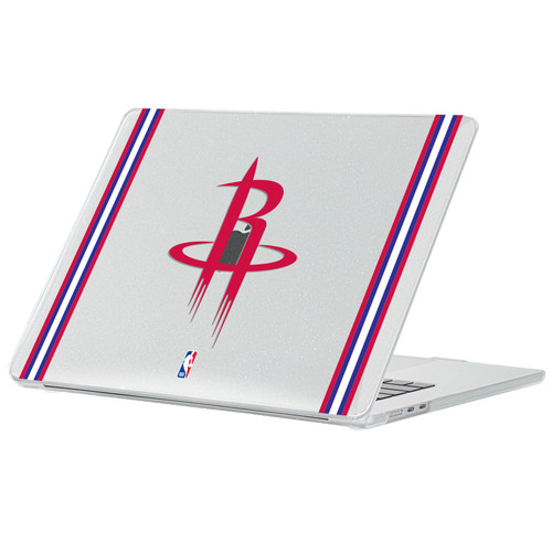 NBA Houston Rockets Logo White Design Text Clear Glitter Hard Crystal Armour Laptop Case for Apple MacBook Air 13.6" A2681/A3113/A3240/A3449 2022/2024/2025/2026