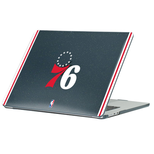 NBA Philadelphia 76ers Logo Blue Design Text Black Glitter Hard Crystal Armour Laptop Case for Apple MacBook Air 13.6" A2681/A3113/A3240/A3449 2022/2024/2025/2026