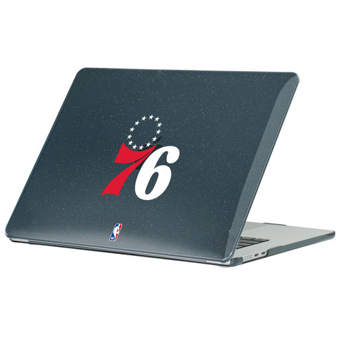 NBA Philadelphia 76ers Logo Primary Black Glitter Hard Crystal Armour Laptop Case for Apple MacBook Air 13.6" A2681/A3113/A3240/A3449 2022/2024/2025/2026